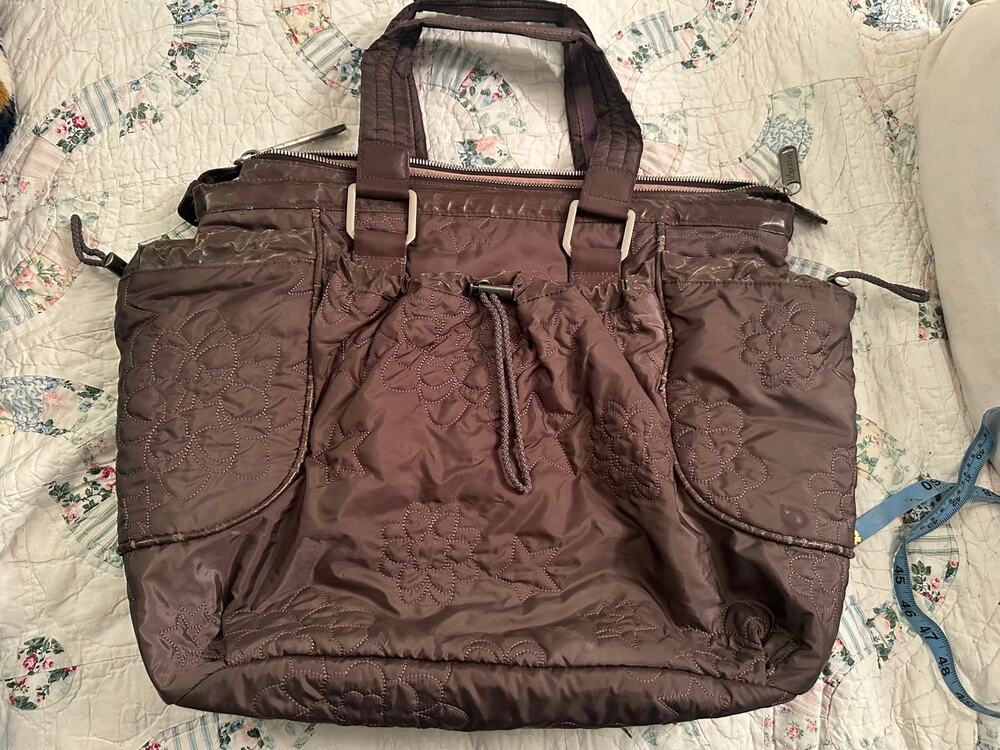 STELLA MCCARTNEY FOR LESPORTSAC LARGE QUILTED TOTE TRAVEL OR DIAPER BAG + POUCH